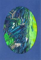 Künstlerpostkarte - Unikat kp-oval_blau-gruen