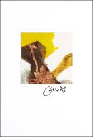 Künstlerpostkarte - Unikat kp-quadrat_braun-gelb